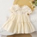 Girls' dress with lace doll collar and short sleeves Girls' dress with lace doll collar and short sleeves