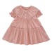 Girls' dress with lace doll collar and short sleeves Girls' dress with lace doll collar and short sleeves