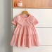 Girls' dress with lace doll collar and short sleeves Girls' dress with lace doll collar and short sleeves