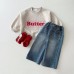 Embroidered letter hoodie