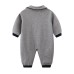 Infant Long Sleeve Romper for Boys, Gentleman Style, Lightweight Spring and Autumn Outfit, 0-3 Years Old