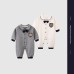 Infant Long Sleeve Romper for Boys, Gentleman Style, Lightweight Spring and Autumn Outfit, 0-3 Years Old