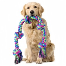 Large Dog Pet Toy Durable Chew Cotton Rope Five-Knot Dog Pet Supplies for Dogs and Cats