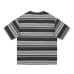 Embroidered striped contrasting short sleeved T-shirt