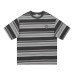 Embroidered striped contrasting short sleeved T-shirt