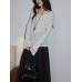 Round Neck Knit Top Casual Fitted Backless Long Sleeve Innerwear