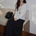 Round Neck Knit Top Casual Fitted Backless Long Sleeve Innerwear
