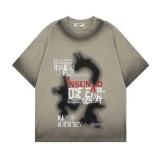 Dancer's letter print printing for vintage short sleeves