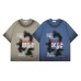 Dancer's letter print printing for vintage short sleeves