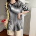 Design Sense Unique Side Split Neckline Printed Letter