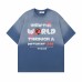 Wash and make old letter printed gradient short sleeves Wash and make old letter printed gradient short sleeves