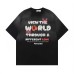 Wash and make old letter printed gradient short sleeves Wash and make old letter printed gradient short sleeves