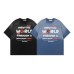 Wash and make old letter printed gradient short sleeves Wash and make old letter printed gradient short sleeves