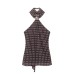 Spicy girl polka dot accessory hanging neck collar top