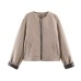Street style leather effect layered jacket