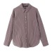 Simple style casual striped loose poplin shirt