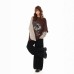 Print Color-Blocked Fake Two-Piece Long Sleeve T-Shirt 
