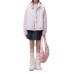 Faux Fur Vest with Pink Color-block Plaid Pattern