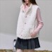 Faux Fur Vest with Pink Color-block Plaid Pattern