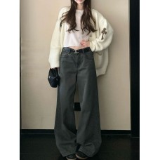 Coco Bankelili  Versatile Corduroy Green Jeans