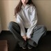 Coco Bankelili  Versatile Corduroy Green Jeans