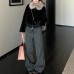 Coco Bankelili  Versatile Corduroy Green Jeans