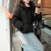 Drawstring Pen Three Denim Pants Thick Stretch Warm Wide-leg Pants