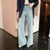 Drawstring Pen Three Denim Pants Thick Stretch Warm Wide-leg Pants