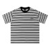 Embroidered striped short sleeves with letters