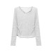 V-neck Semi-sheer Lightweight Sun Protection Short Sleeve Top