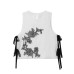 Flower embroidery bow decoration sleeveless top Flower embroidery bow decoration sleeveless top