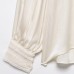 French standing collar silk textured shirt