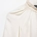 French standing collar silk textured shirt
