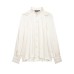 French standing collar silk textured shirt