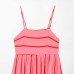 Vacation style backless striped camisole dress with a large swing