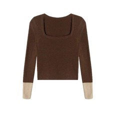 Square Neck Knit Top for Women