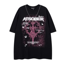 Cross letter print with necklace and short sleeves