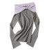 Sense Bow Knot Pseudo-Two-Piece Asymmetrical Shoulder Knit Top for Women