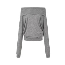 One-Shoulder Multi-Wear Batwing Sleeve Loose Fitted Knit Top