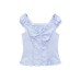 Solid Color Short Sleeve Button-Up Collar Women's Top