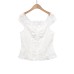 Solid Color Short Sleeve Button-Up Collar Women's Top