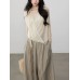 False Two-Piece Mesh Spliced Knit  Loose Fit Upperwear