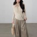 False Two-Piece Mesh Spliced Knit  Loose Fit Upperwear