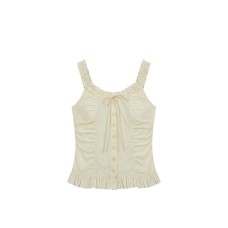 Butter Cheese Patchwork Lace Adjustable Strap