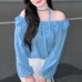 Ruffle Off-the-Shoulder Top Copper Ammonia Silk Blouse