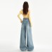 Vintage High-Waisted Wide-Leg Jeans for Petite Figures