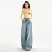 Vintage High-Waisted Wide-Leg Jeans for Petite Figures