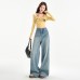 Vintage High-Waisted Wide-Leg Jeans for Petite Figures