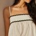 Backless contrasting suspender suit for women