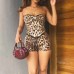 Printed sequin strapless set for women